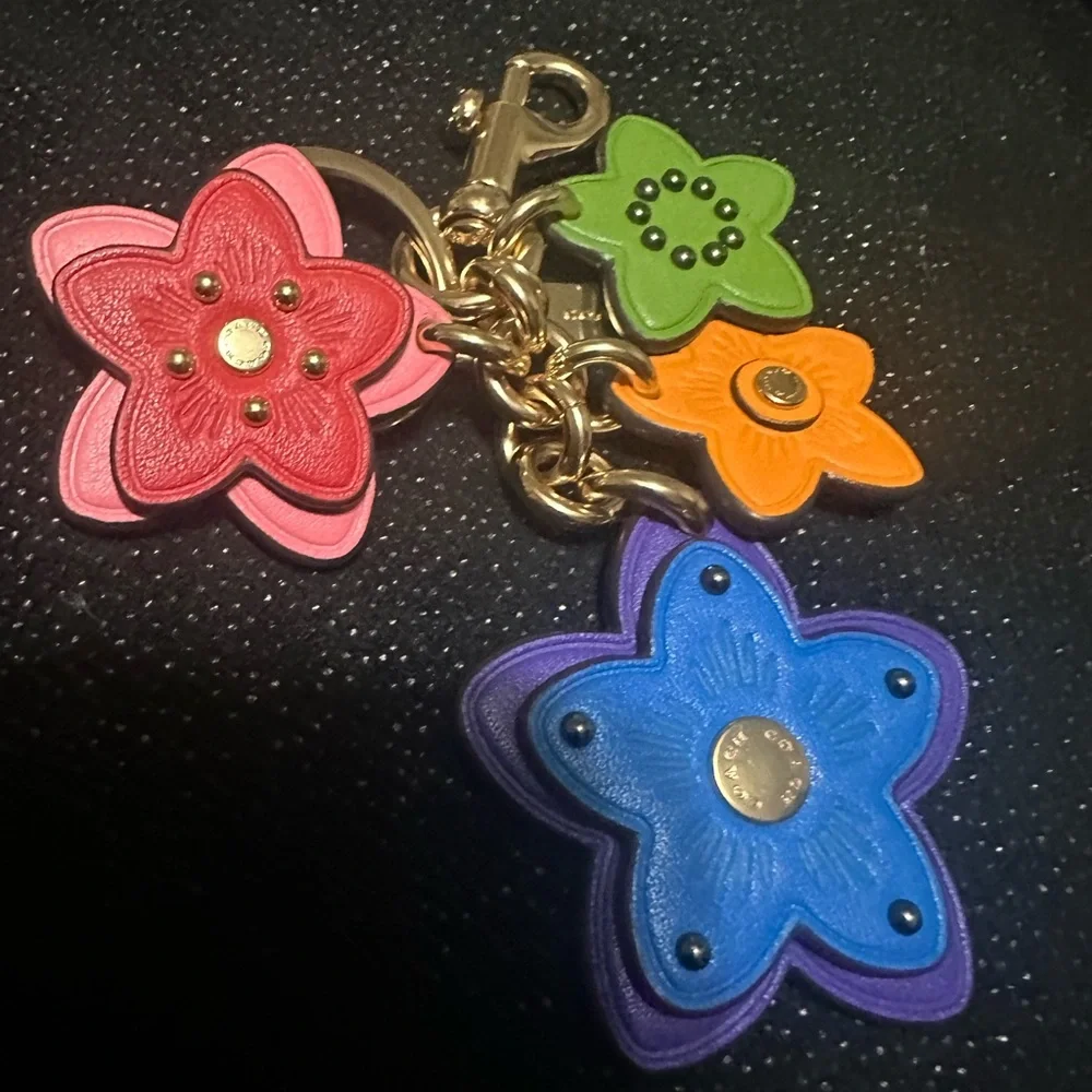 Coach Multicolor Flower Keychain - Picture 1 of 1
